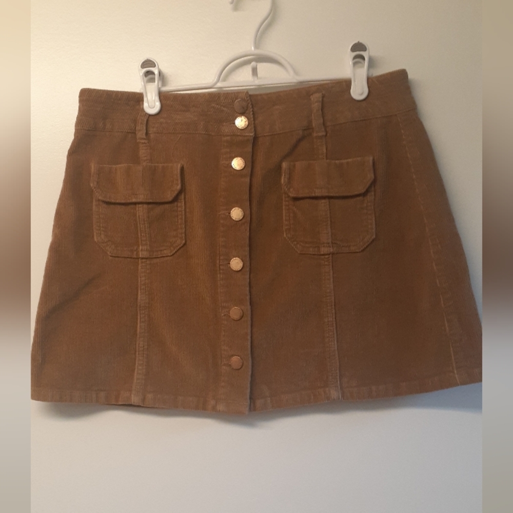 Jolt Jeans brown corduroy button-front skirt - size 9/29W